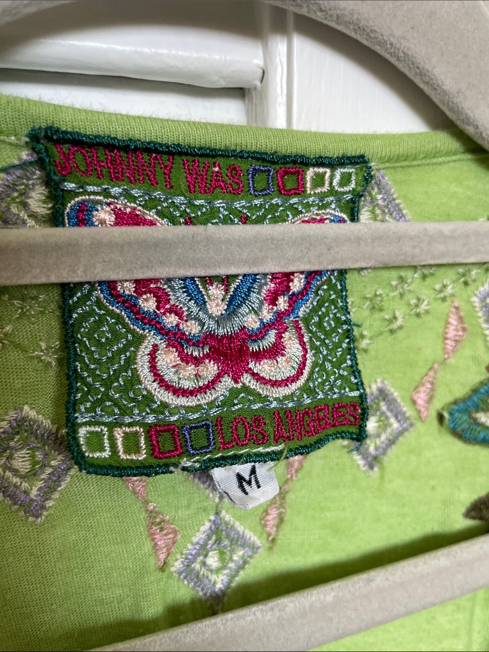 Johnny Was Lime Green Embroidered Floral Tunic - Picture 2 of 7